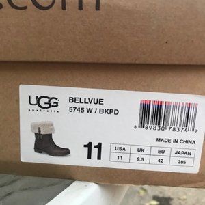 UGG 5745 Bellvue Leather Sheepskin Shearling Lined Boots Brown size 11